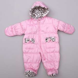 London Fog Newborn Girls Pink Baby Pram Snowsuit  