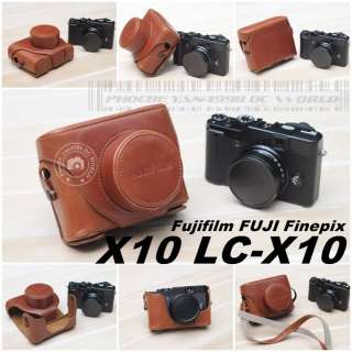 FUJI Leather Case bag Fujifilm FUJI Finepix X10 LC X10 LIGHT brown 
