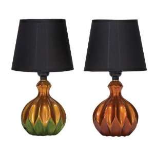   of Two Beautiful Ceramic Table Lamps with CFL Bulbs