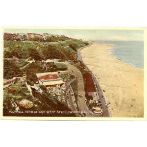   Vintage Postcard Holywell Retreat and West Beach Eastbourne England UK
