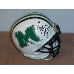  Chad Pennington Signed Marshall Mini Helmet Sports 