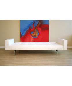 Aragorn White Convertible Sofa/ Bed  Overstock