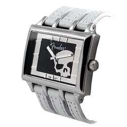 Fender Mens White Gothic Silver Skull Watch  Overstock