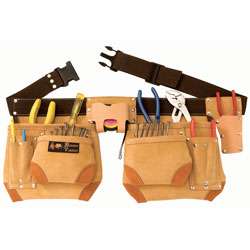 Heavy duty Suede Leather Double pouch Tool Belt  Overstock