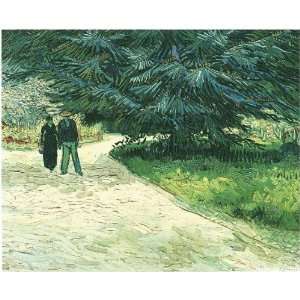 Public Garden with Couple and Blue Fir Tree  The Poets Garden III 