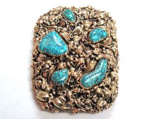 Antique Collection–14k Buckle w/Lone Mountain Turquoise  