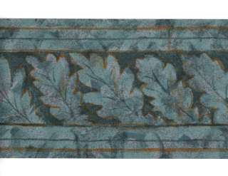 Blue Teal Gold Leaf Wall paper Border Thick Vinyl  