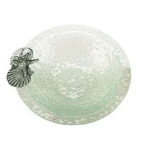  Green Bubble Glass Shell Bowl