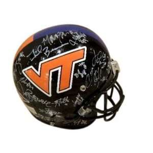  2010 Virginia Tech Team Signed F/S Helmet PROOF COA 