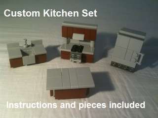 Custom LEGO Kitchen set ( instructions &pieces included) 10224 10218 