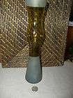 Glass bud vase amber toned 12 tall frosted around bottom and top edge 