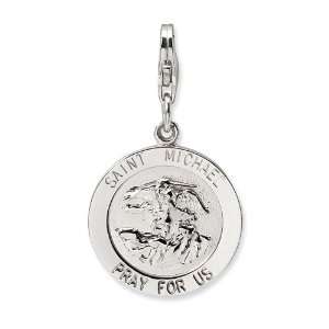 Amore La Vita Sterling Silver Saint Michael Medal Charm with Lobster 