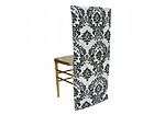   Black White Flocking Damask Chair Slipcovers Wedding Decorations SALE