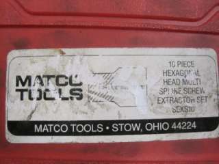 Matco Tools 10pc Hexagonal Head Multi Spline Screw Extractor Set 