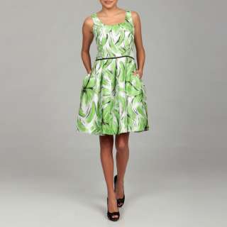 Ceces New York Womens Celery Green Floral Dress  Overstock