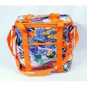  Tropical Fish Beach Cooler Bag 12 X 11.5 X 7 Orange 
