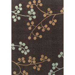 Alexa Abbey Modern Brown Spring Season Floral Rug (49 x 75 