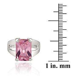 Icz Stonez Sterling Silver Light Pink Cubic Zirconia Ring   