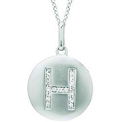 Sterling Silver Diamond H Necklace  Overstock