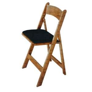  Kestell Spanish Oak Folding Chair with Black Fabric
