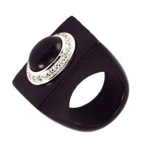  Black Jade Cabochon Ring Jewelry