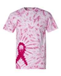 Tie Dye T Shirt Pink Breast Cancer Awareness Ribbon S 3XL  