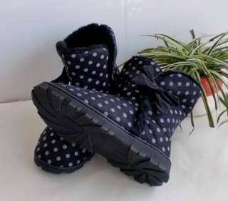   Womens Girls Winter Snow Boots Cute Dot Warm Shoes free ship  