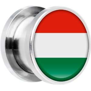  16mm Stainless Steel Hungary Flag Saddle Plug Jewelry