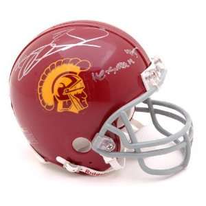  Reggie Bush USC Trojans Autographed Mini Helmet with 2005 Heisman 