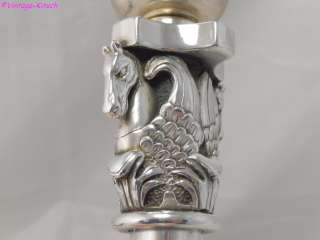   STERLING SILVER HORSE HEAD TABLE LAMP STAND ITALY 1997  