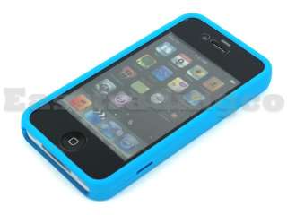 Full Rubber Hard Silicone Case iPhone 4 4G Baby Blue  