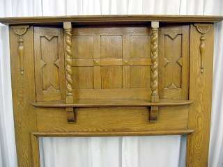   Antique Oak Fireplace Mantel With Mix Of Arts & Crafts Modern  