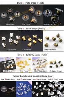   Back Earring Stoppers Findings,Silver,Golden,Bronze,Clear,T009  