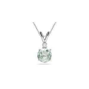   Ct Diamond & 3.01 Ct Green Amethyst Pendant in 18K White Gold: Jewelry