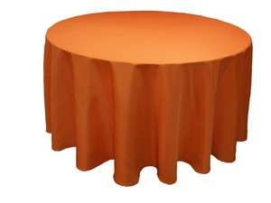 CORAL ORANGE 90 Round POLYESTER tablecloth  
