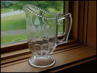 1900 EAPG Pressed ETCHED GRAPE Pitcher US Glass Co  