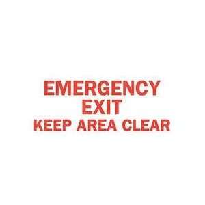 Sign,10x14,emergency Exit Keep Area   BRADY  Industrial 