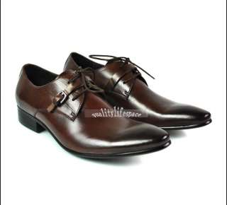 New real leather mens dress shoes Lace up brown or black 535#  