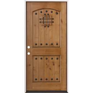  Rustic Knotty Alder Wood Entry Door #20, Right Hand