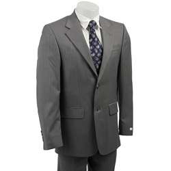 Kenneth Cole Mens Grey Multi stripe Wool Suit  