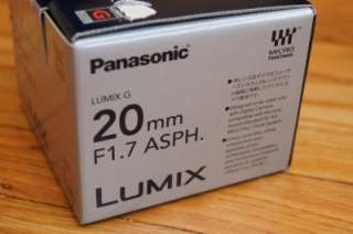 New Panasonic Lumix G 20mm f1.7 ASPH Pencake Lens Micro 4/3 GF3 GF2 
