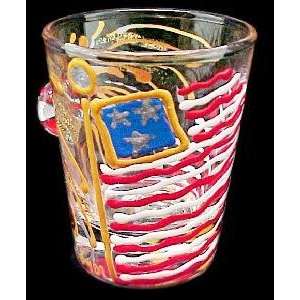  Americas Flag Design   Collectible Shot Glass   2 oz 