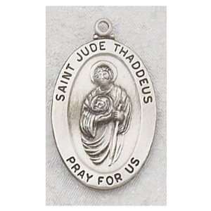  Saint Jude Pendant Sterling Silver w/ 20 Chain Gift Boxed 