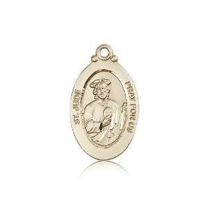  14kt Gold St. Saint Jude ThaddeusMedal 1 1/8 x 5/8 Inches 