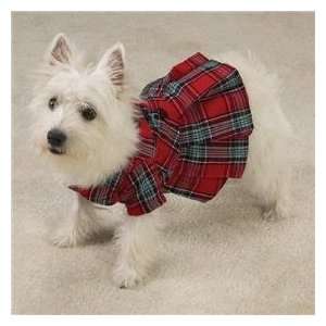   Dog Dress   Pleated & Buttoned Plaid Dog Jumper   Small