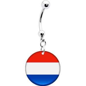 Netherlands Flag Belly Ring