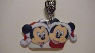 Disney Mickey Minnie Mouse Santa hat Christmas Pendant  