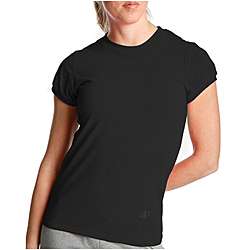 Nordic Track Womens Black Cap Sleeve T shirt (Small)  
