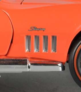 FRANKLIN MINT Orange 1969 Chevy Corvette Stingray 1:24 Diecast Model 