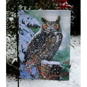  Wise Winter Owl Decorative Large House Flag Patio, Lawn & Garden